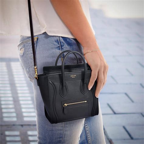 celine nano luggage smooth leather|Celine nano luggage tote black.